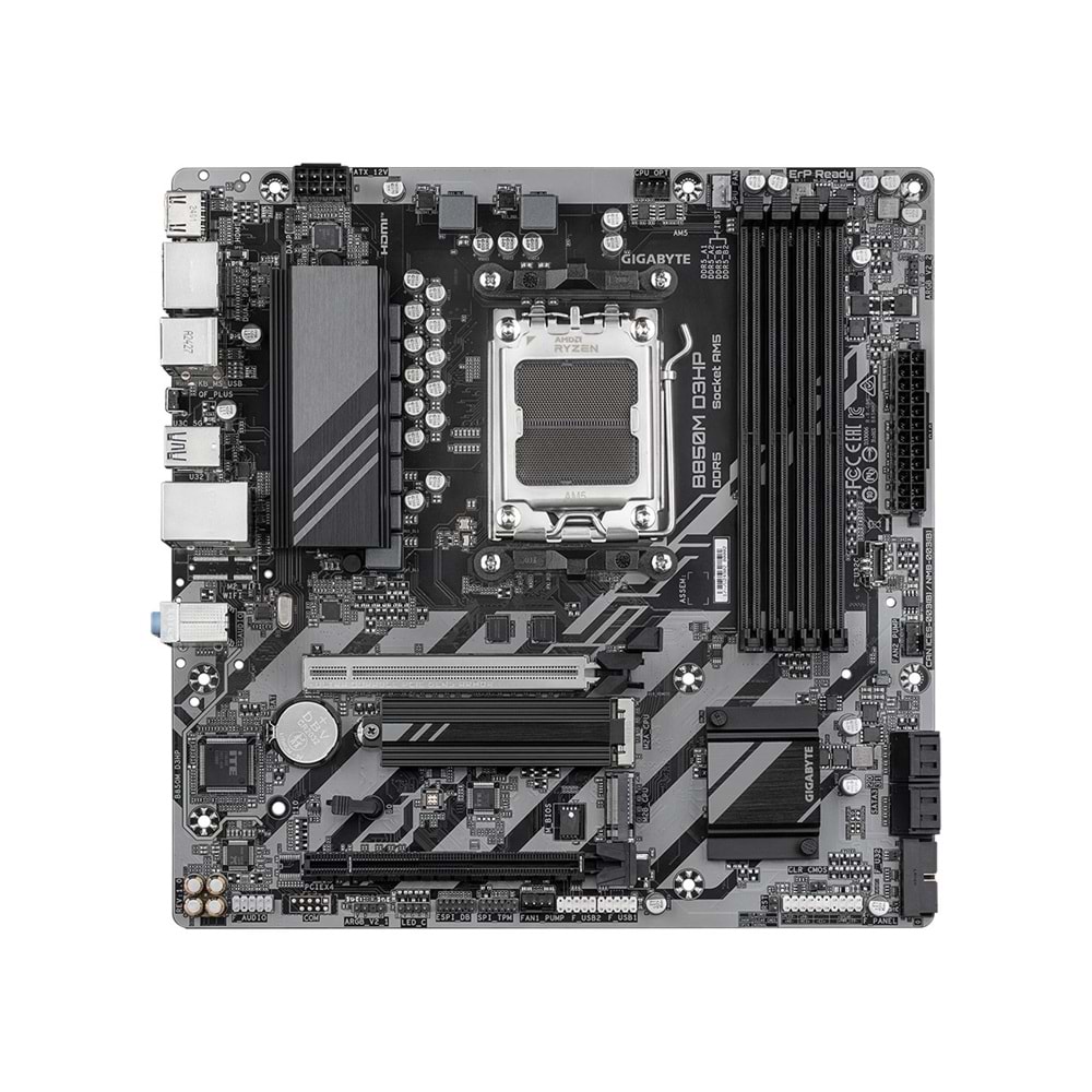 Gigabyte B850M-D3HP B850M-D3HP 8200MHz OC DDR5 AM5 M.2 HDMI DisplayPort MicroATX Anakart