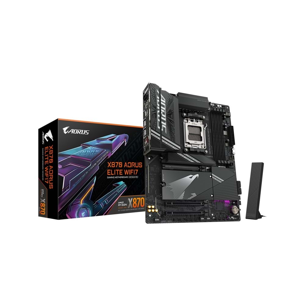 Gigabyte X870A-ELITE-WF7ICE X870 AORUS ELITE WIFI7 ICE 8200MHz OC DDR5 AM5 M.2 HDMI DP ATX Anakart