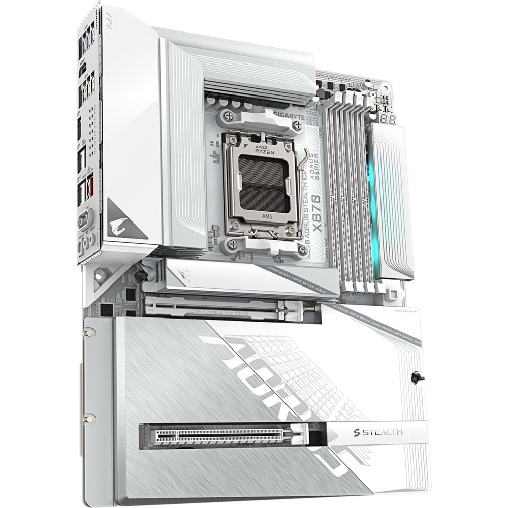 Gigabyte X870-A-STEALTH-ICE X870-A-STEALTH-ICE 8200MHz OC DDR5 AM5 M.2 HDMI DisplayPort ATX Anakart