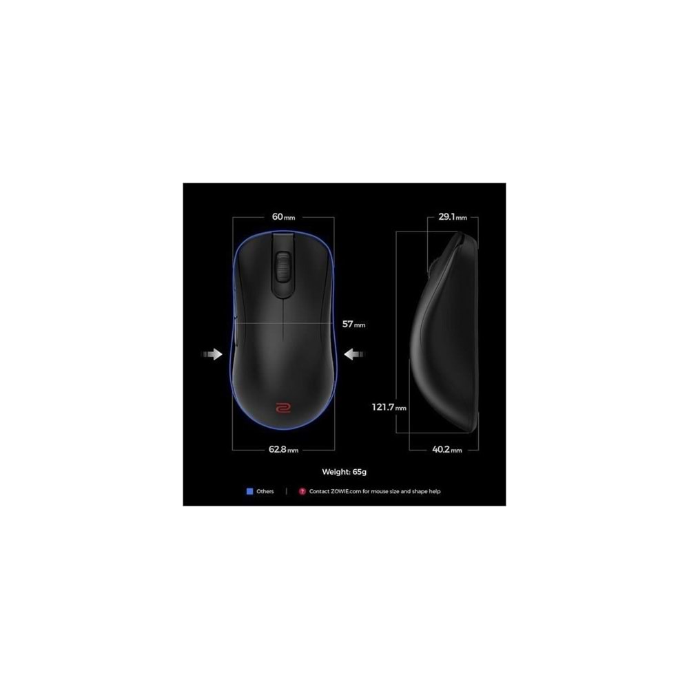 ZOWIE ZA13-DW Küçük boy 4K 4000Hz Simetrik Kablosuz E-spor Oyuncu Mouse
