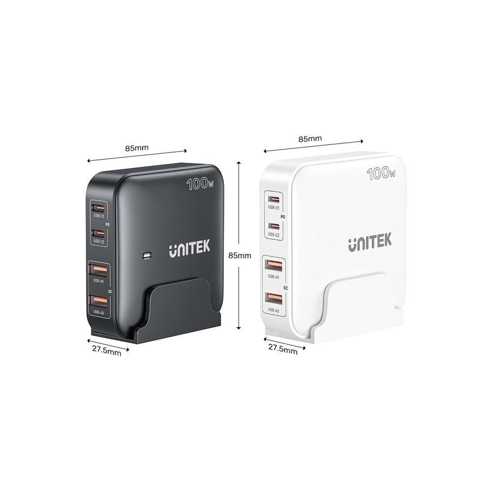Unitek 100W Masaüstü GAN Şarjİstasyon Beyaz (P1229AWH)