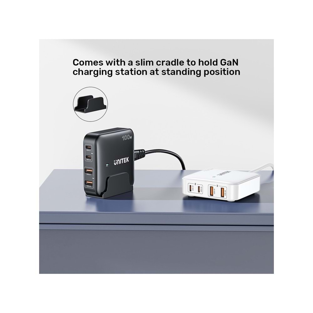 Unitek 100W Masaüstü GAN Şarjİstasyon Beyaz (P1229AWH)