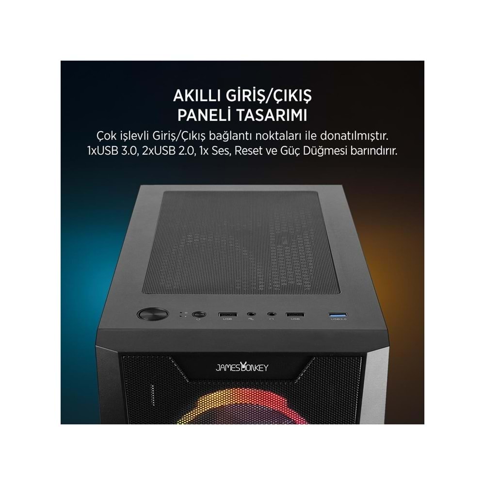 JAMES DONKEY HELIX H800 4XRBW ATX 550W Gaming Kasa