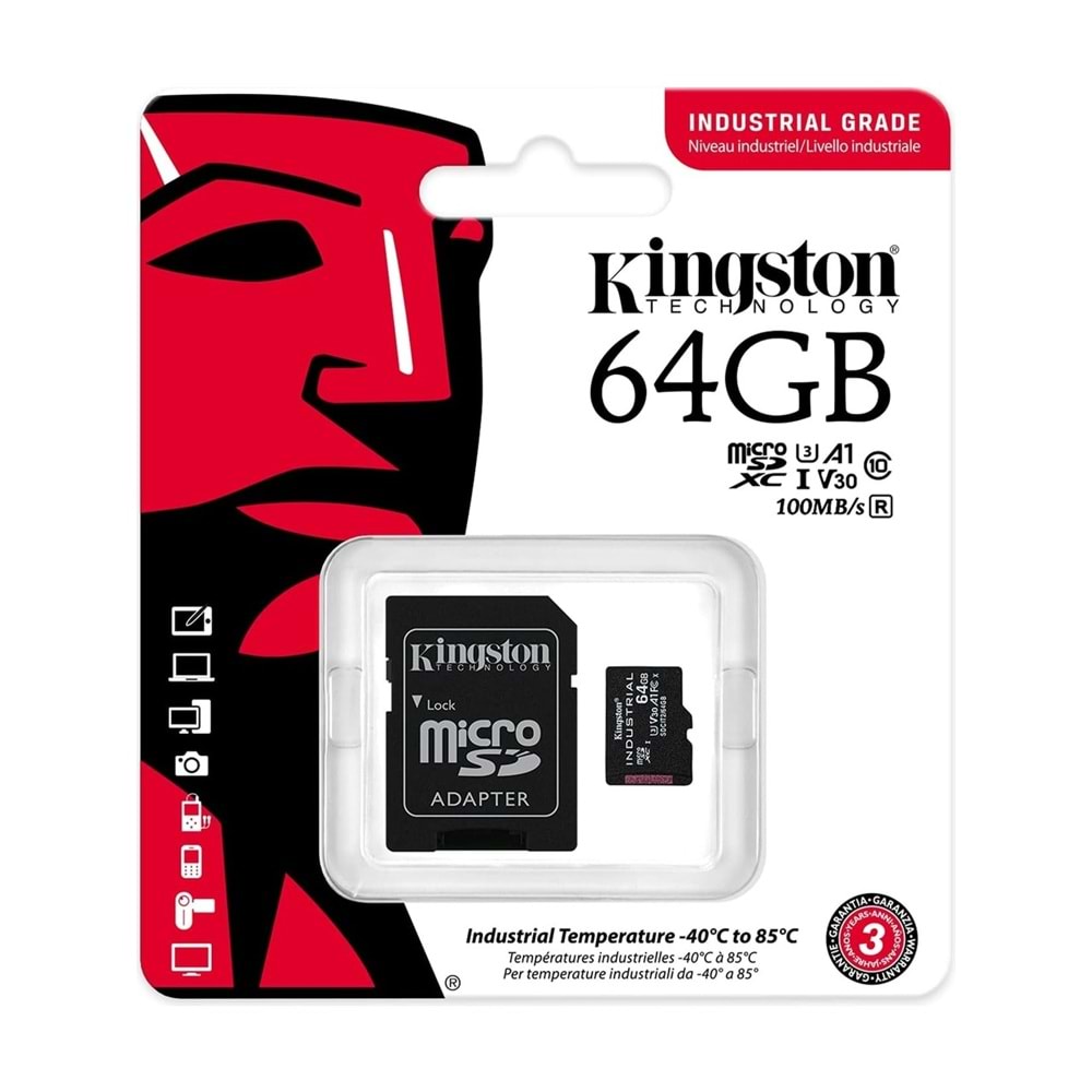 Kingston 64GB Micro SDXC Endüstriyel SDCIT2/64G