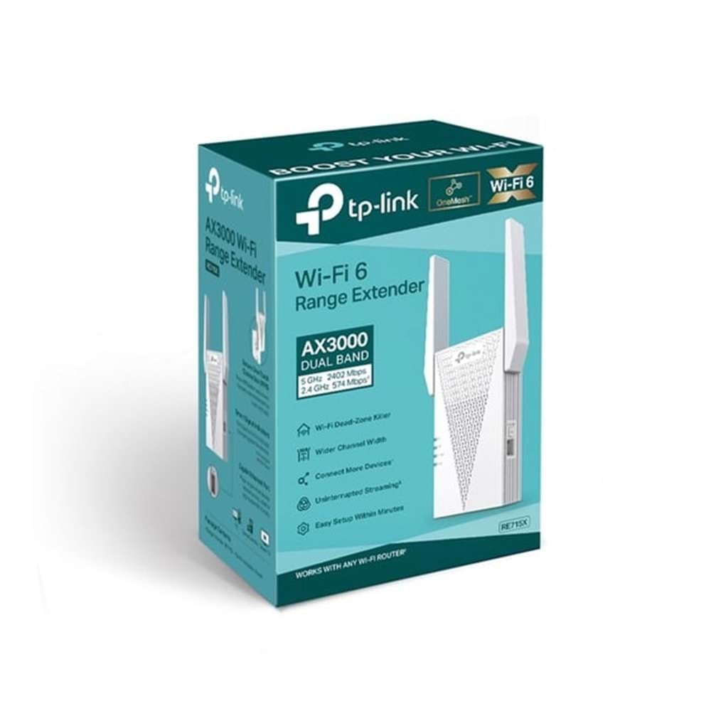 Tp-Link RE715X AX3000 Wi-Fi 6 Menzil Genişletici