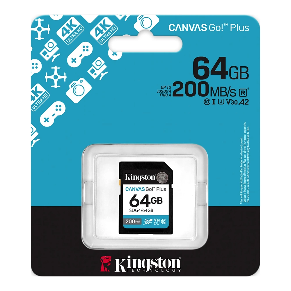 Kingston 64GB SDXC Canvas Go+ 200MB/s SDG4/64GB