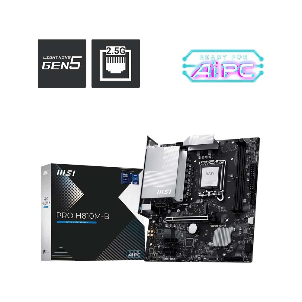 MSI PRO H810M-E DDR5 1851P Hdmi Dp
