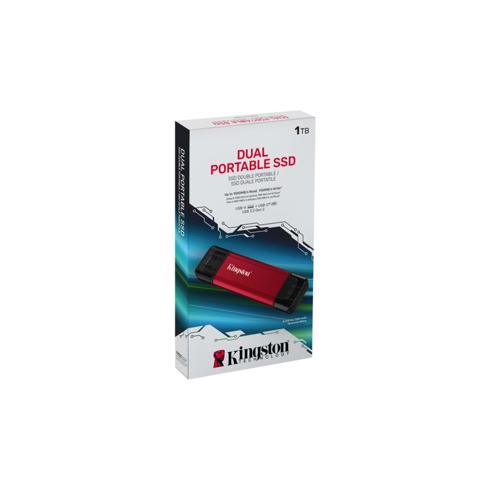 Kingston 1TB USB-A & USB-C Taşınabilir SSD