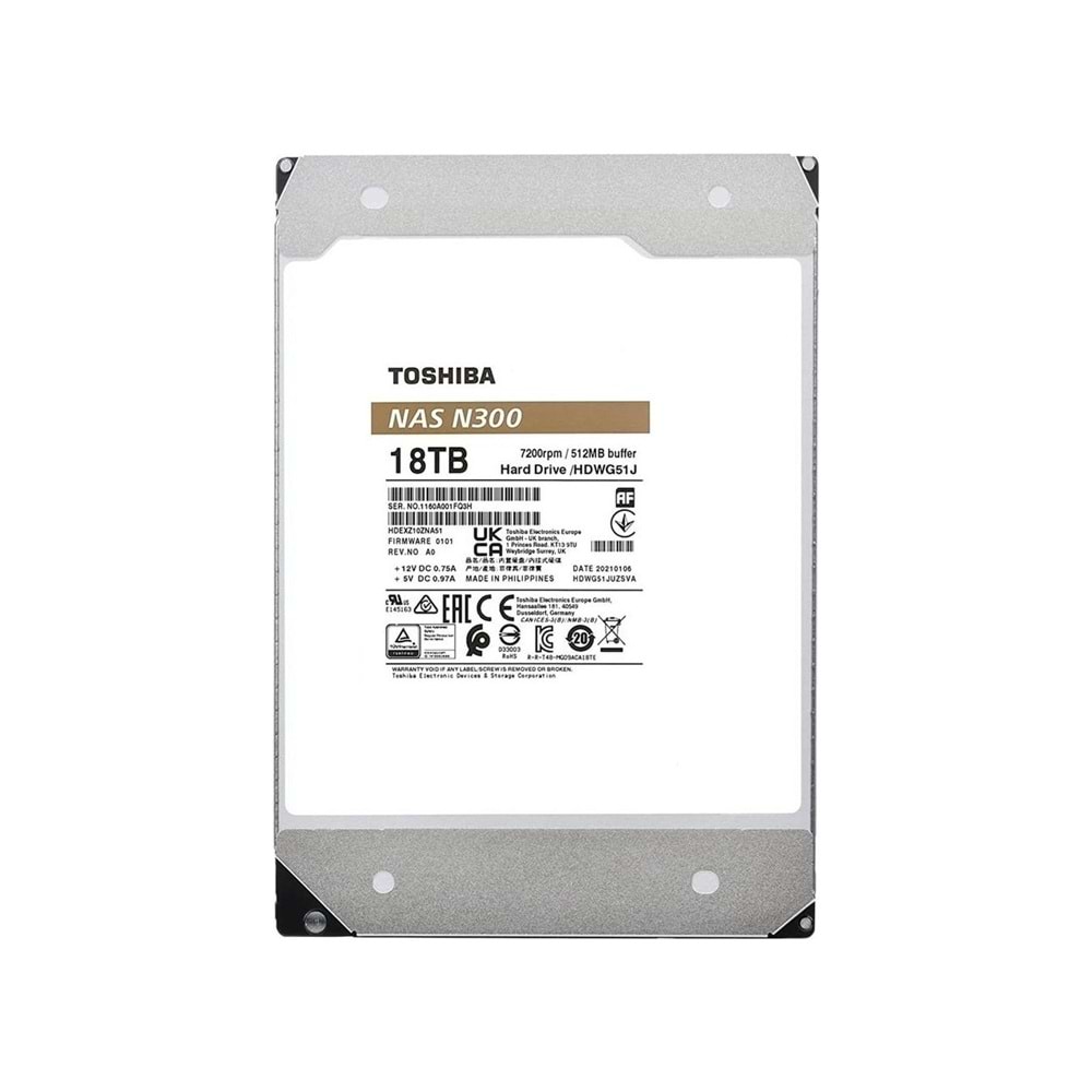 Toshiba N300 18TB 7200Rpm 512MB - MN11ACA18TS