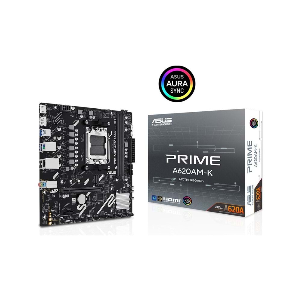 Asus PRIME A620AM-K A620A DDR5 USB3.2 M.2 DP/HDMI PCI 4.0 AM5 Anakart