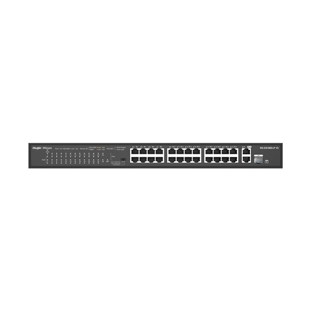 Ruijie Reyee RG-ES228GS-LP 26-Port Gigabit +2X SFP Fiber Yön. PoE Cloud (250W)