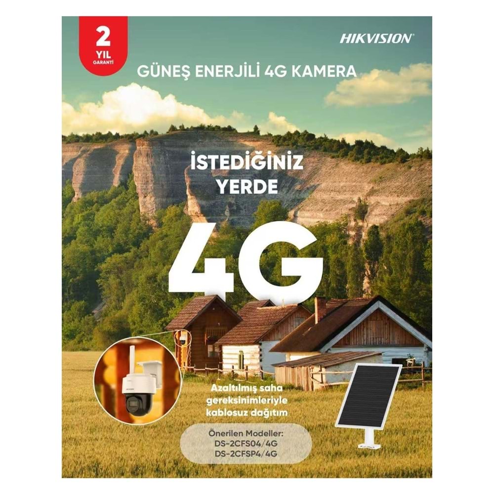 Hikvision DS-2CFSP4/4G 4MP 2.8mm 7/24 AOV Solar 4G PT Kamera