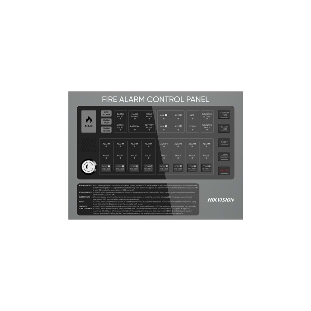 Hikvision HF-C108 8 Zone EN54 Konvansiyonel Yangın Alarm Paneli