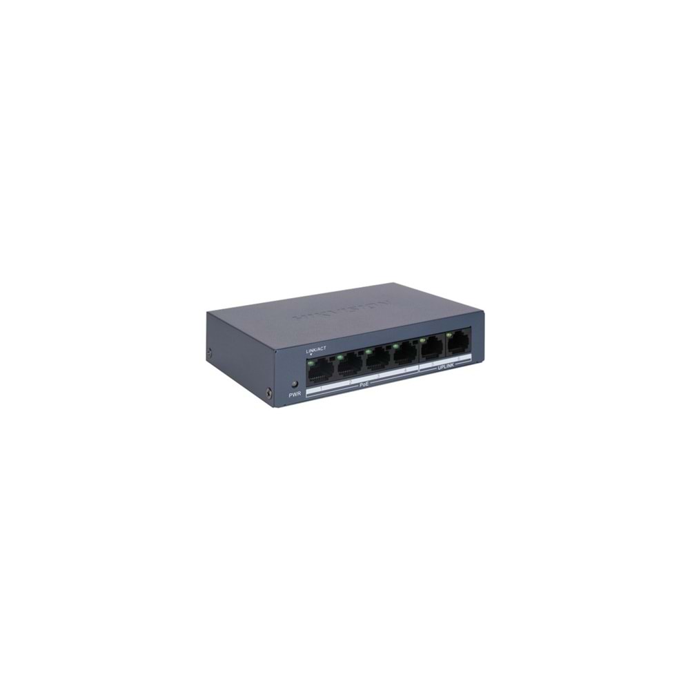 Hikvision DS-3E0106MP-E/M 4 Port PoE (45W) 10/100Mbps + 2FE Uplink Switch