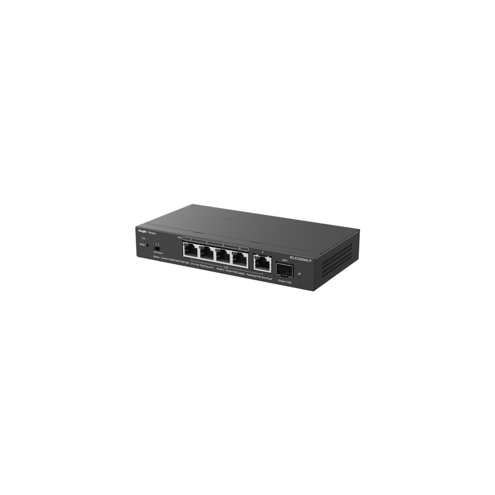Ruijie Reyee RG-ES206MG-P 4-Port PoE+ (70W) 1x2.5G,1xRJ45 1C 10G SFP, Uplink L2