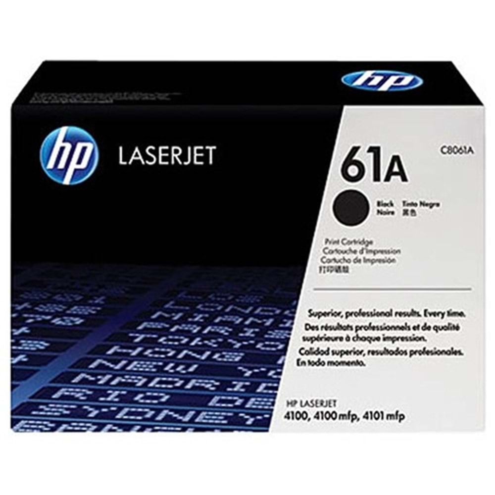 HP 61A Yüksek Kapasiteli Siyah Orjinal Toner C8061A