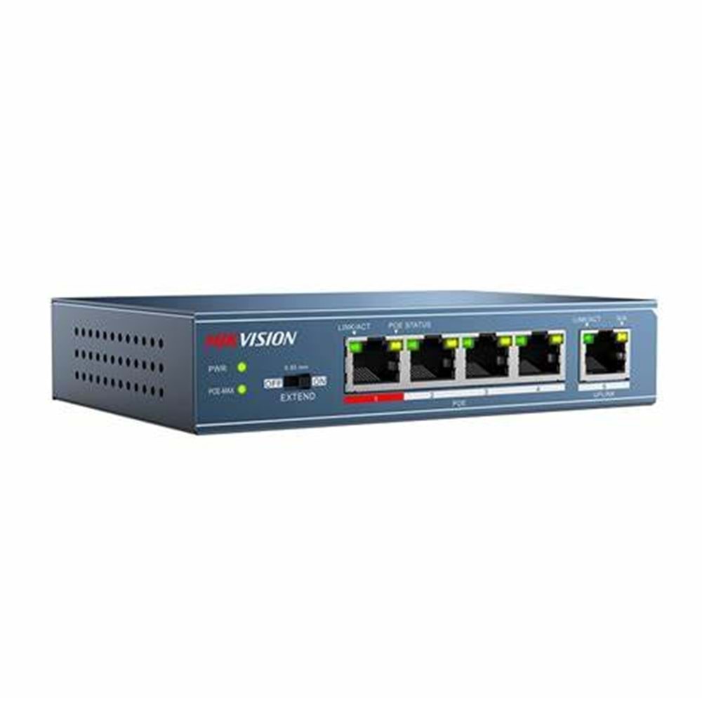 Hikvision DS-3E0105P-E/M 5 Port 1x100Mbps + 4x100Mbps PoE 58W Switch
