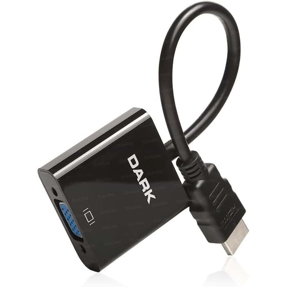 Dark HDMI to VGA Dijital - Analog Monitör Çevirici Dönüştürücü (DK-HD-AHDMIXVGA4)