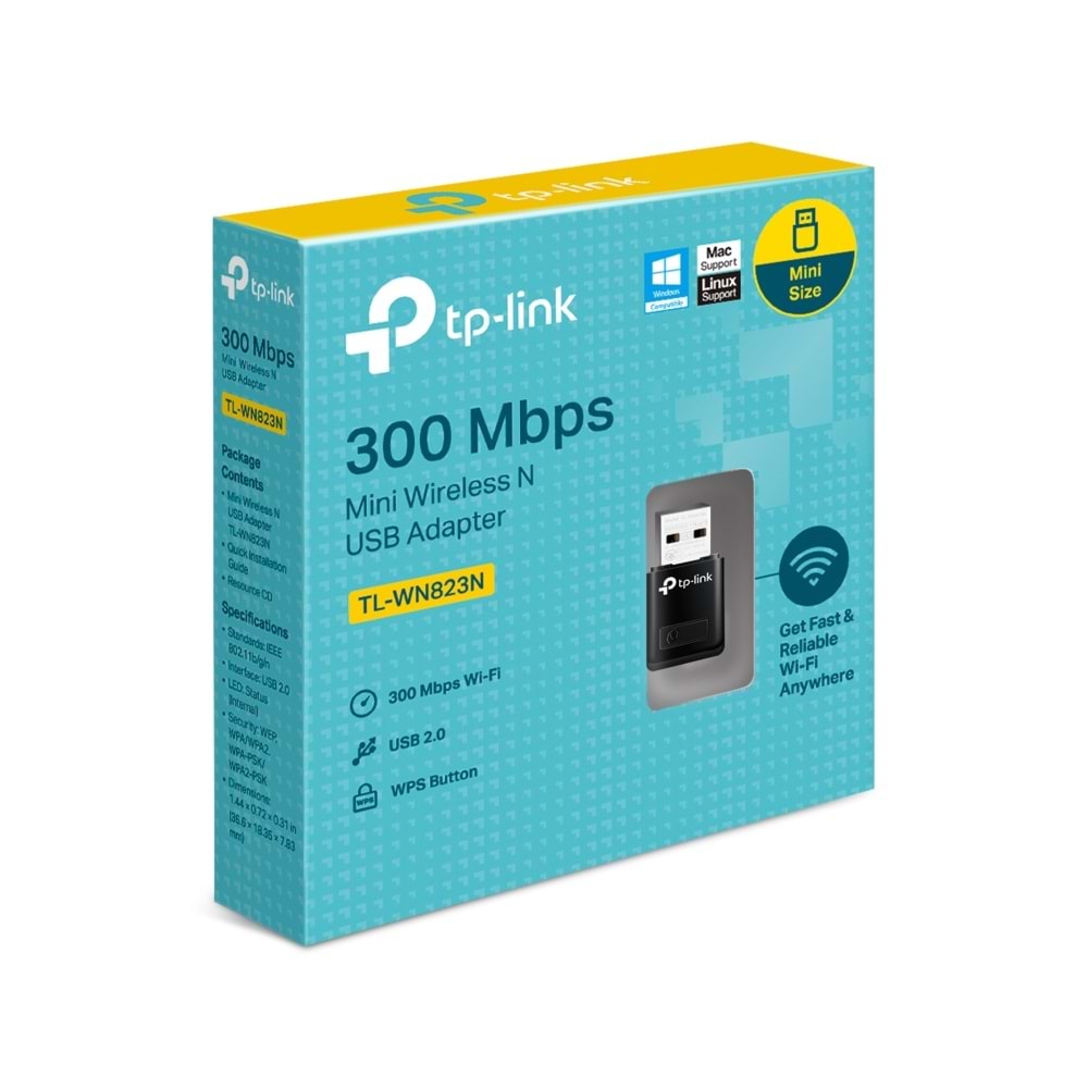 TP-Link TL-WN823N Kablosuz,300Mbps,N Mini USB Sinyal Alıcı