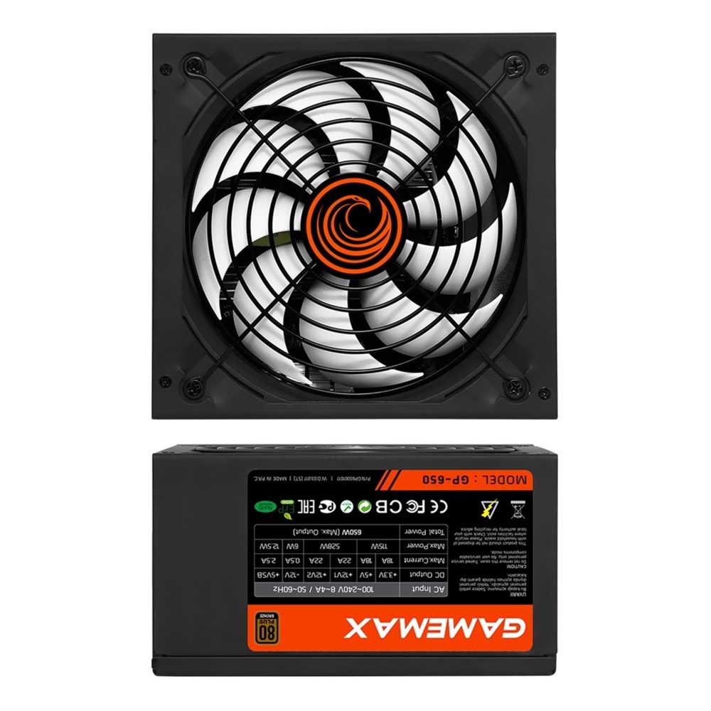 Frisby Gamemax 650W 80+Bronze Power Supply GP-650