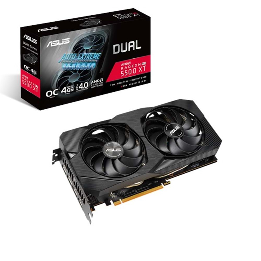 Asus DUAL-RX5500XT-O4G-EVO 4GB 128Bit GDDR6 DP/HDMI PCI 3.0 Ekran Kartı
