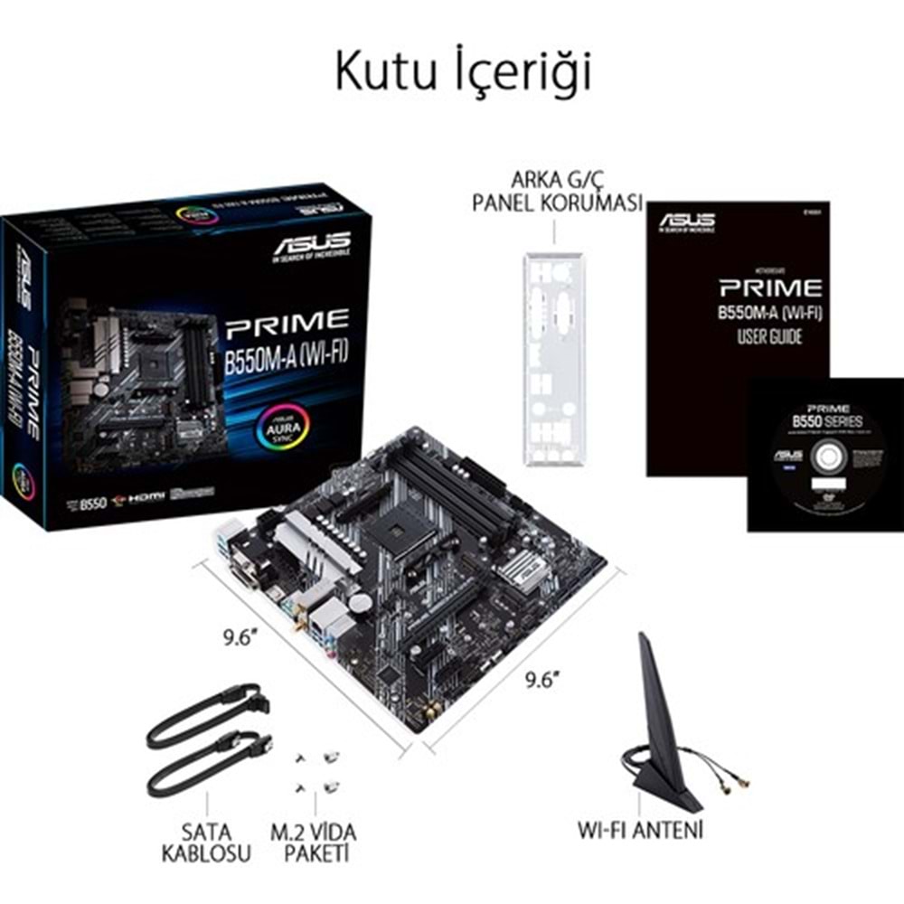 Asus Prime B550M-A WI-FI DDR4 HDMI/DVI/VGA AM4 Anakart