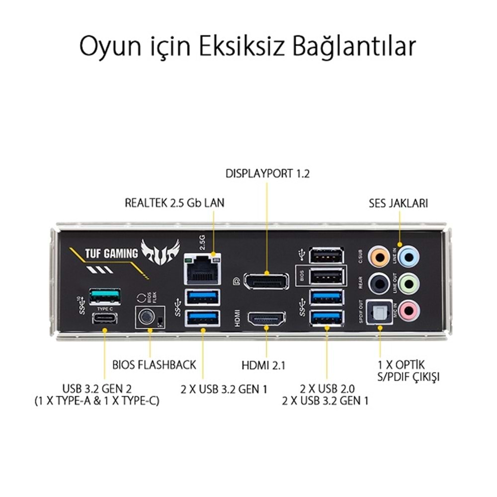 Asus TUF Gaming B550-PLUS DDR4 DP/HDMI PCI 4.0 AM4 Anakart