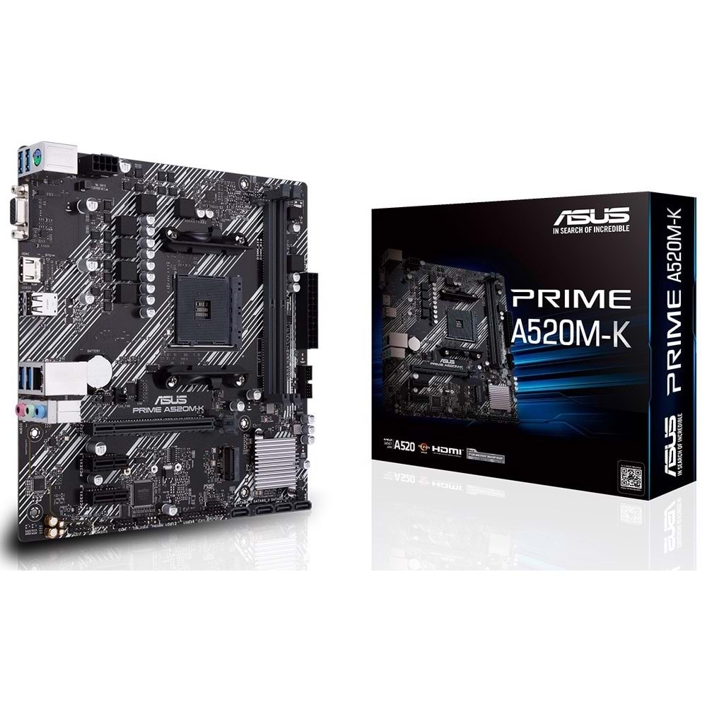 Asus Prime A520M-K AMD A520 DDR4 USB3.2 HDMIVGA PCI 3.0 AM4 Anakart