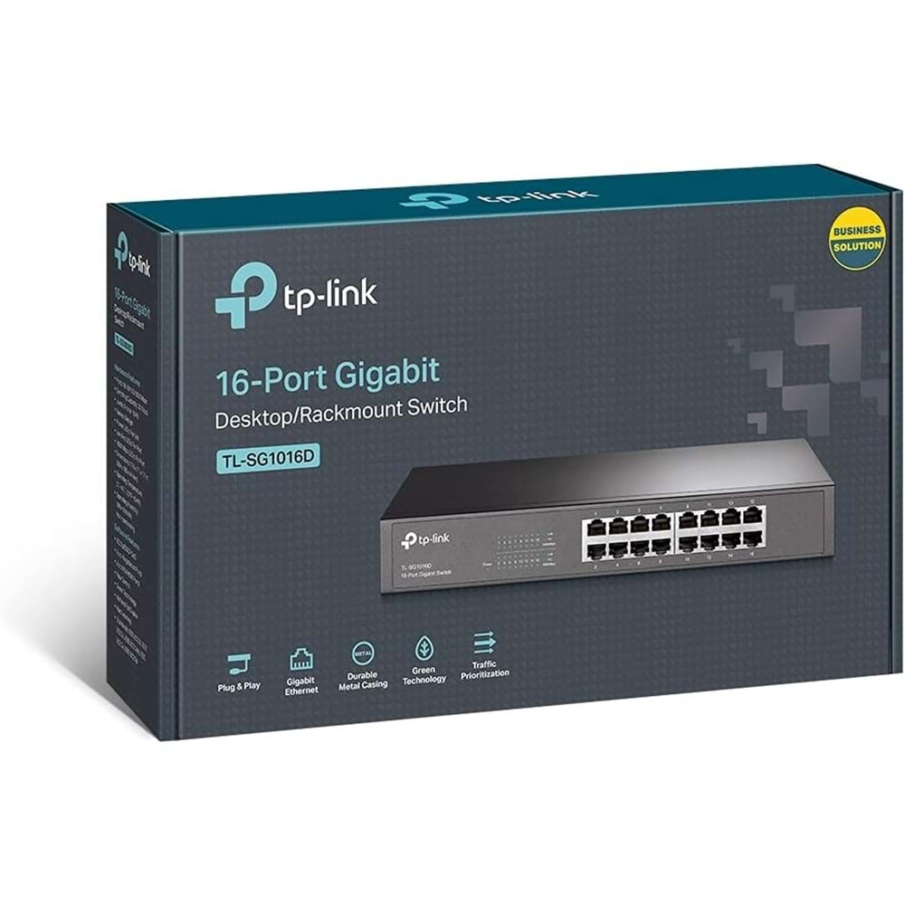 TP-Link TL-SG1016 16-Port Gigabit Çelik Kasa Rackmount Switch