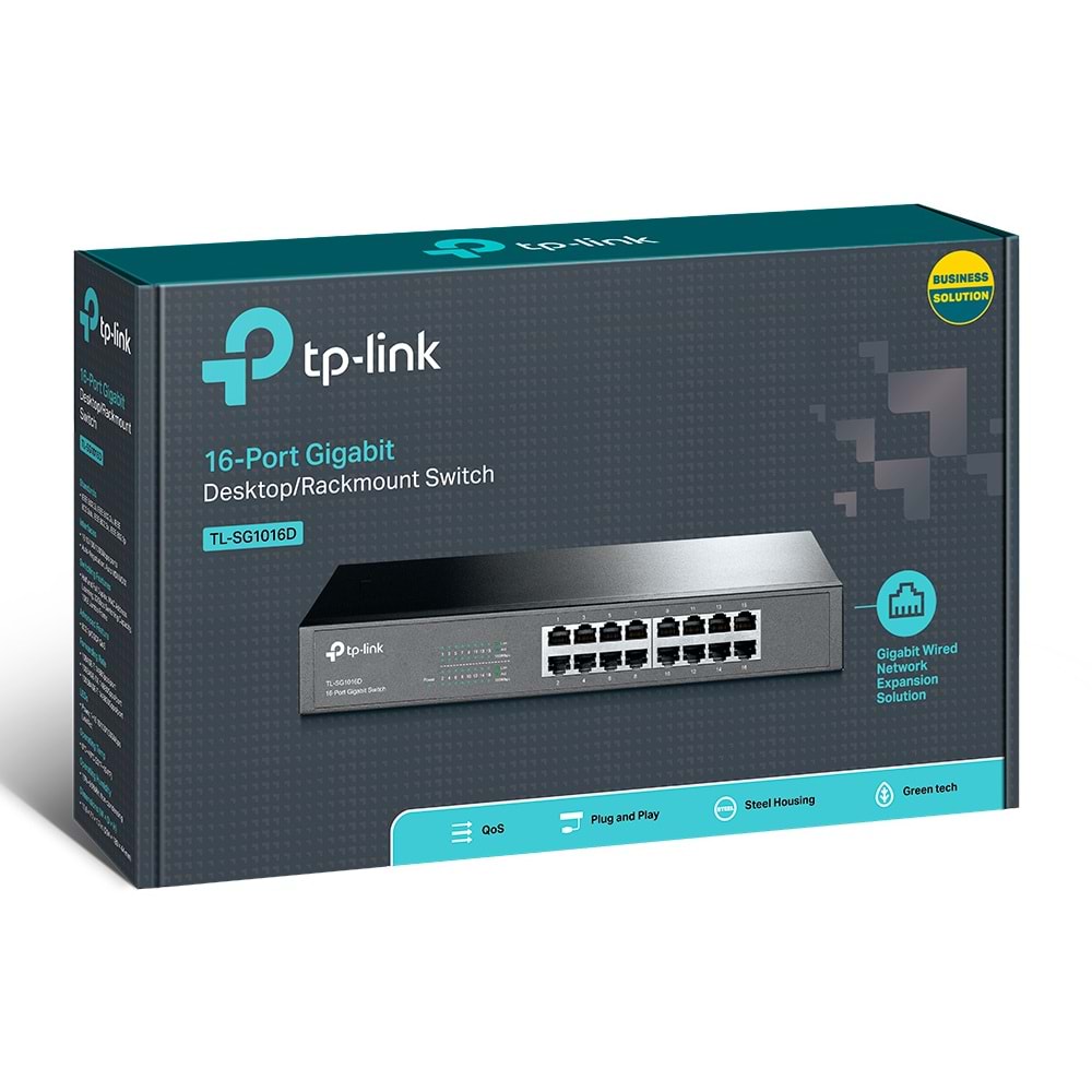 TP-Link TL-SG1016D 16-Port Gigabit % 40 Enerji Tasarruflu Switch
