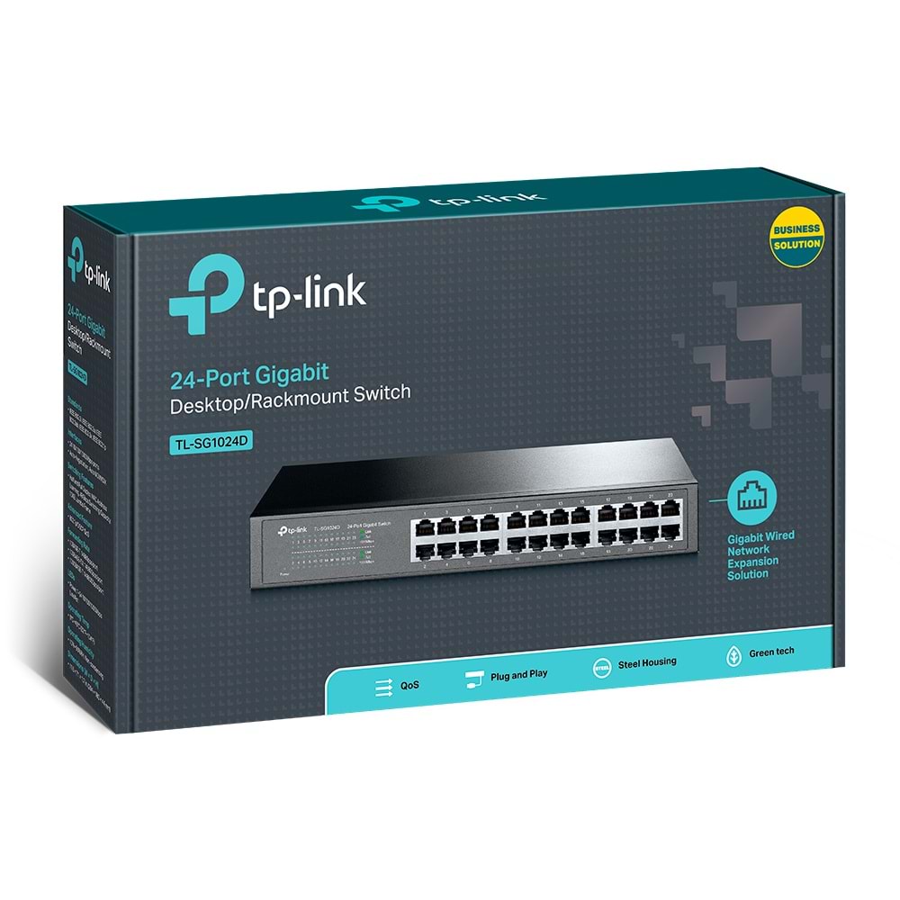 TP-Link TL-SG1024D 24 Port Gigabit Rackmount Metal Kasa