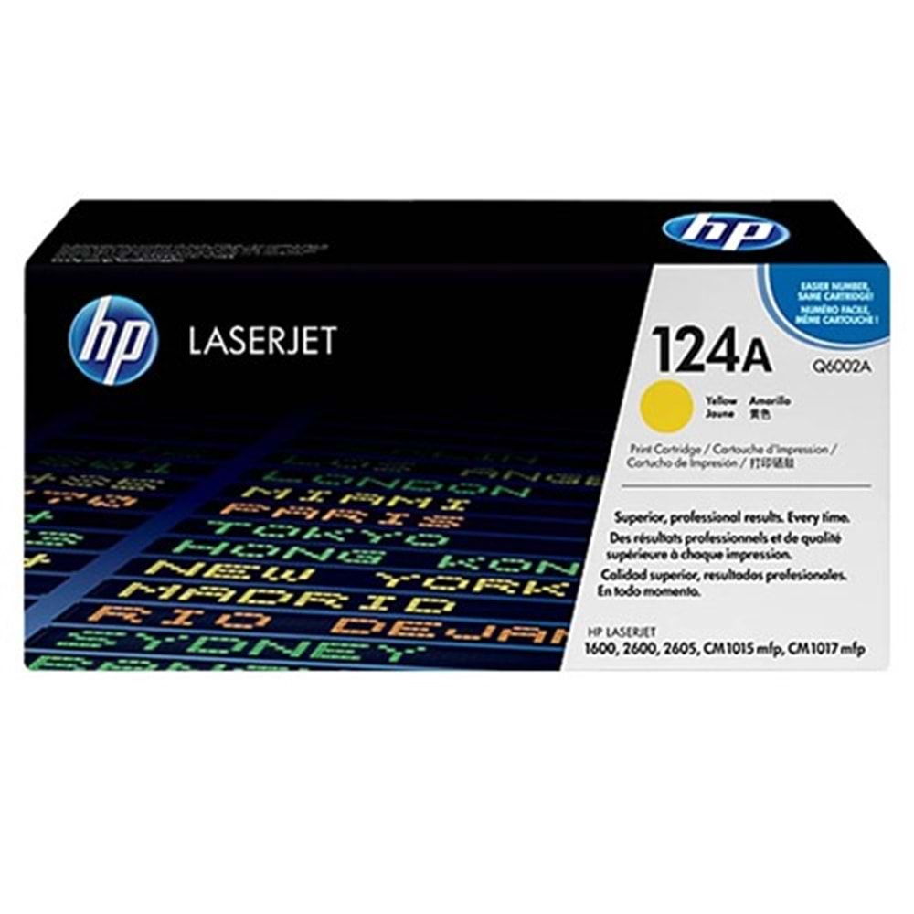 HP 124A 2000 Sayfa Kapasiteli Sarı Orjinal Toner Q6002A