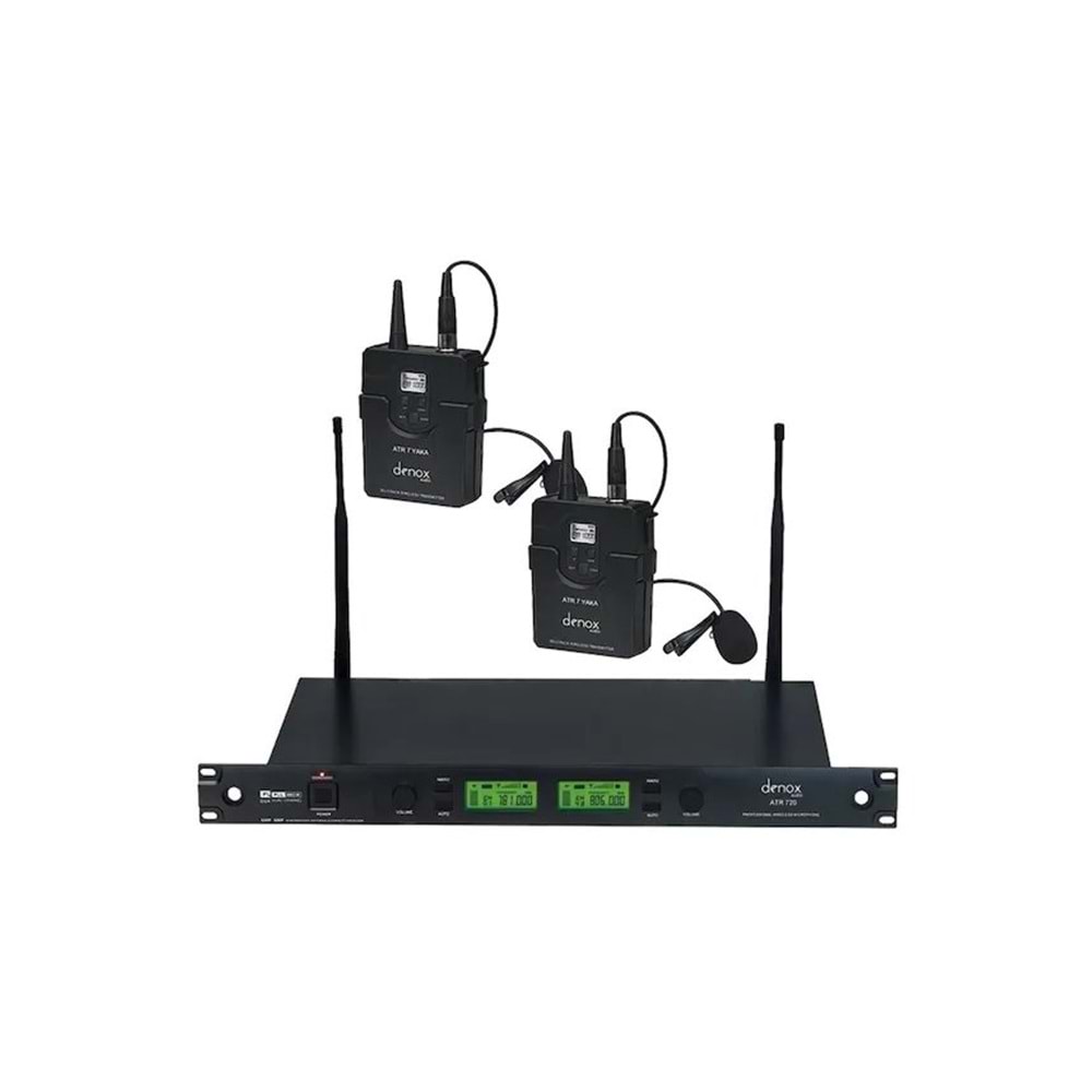Denox Astron ATR-720 UHF EL+YAKA Profesyonel Telsiz Mikrofon Set