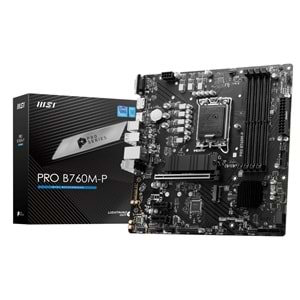 Msi Pro B760M-P DDR5 6800Mhz 1XVGA 1XHDMI 1XDP 2XM.2 USB 3.2 Matx 1700P Anakart