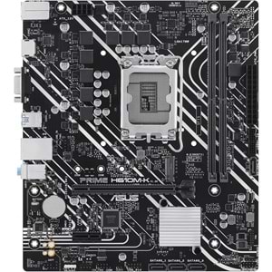 Asus PRIME H610M-K ARGB DDR5 5600MHZ 1XVGA 1XHDMI 1XM.2 USB 3.2 MATX 1700P (13. VE 12.Nesil İşlemci Uyumlu)