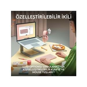 Logitech K380s Pebble Keys 2 BT Klavye Pembe