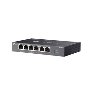Omada DS106GPP 4 Port Gigabit + 2 Port Gigabit Uplink 64W 250 Metre PoE Mesafe Metal Kasa Switch