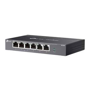 Omada DS106P 4 Port 10/100 + 2 Port 10/100 Uplink 67W 250 Metre PoE Mesafe Metal Kasa Switch