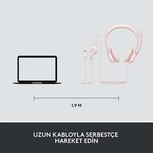 Logitech H390 Mikrofonlu Pembe Kulaklık 981-001281