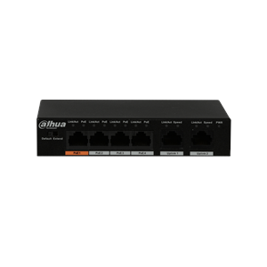 Dahua 4 Port 10/100 + 2 Port 10/100 Uplink 60W Poe Metal Kasa Switch V2
