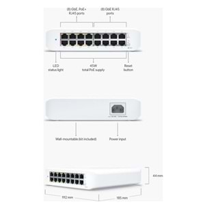 UBNT UniFi 16Port 8 Port PoE Gigabit Lite Switch