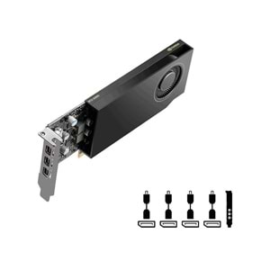 PNY NVIDIA RTX A1000 8GB GDDR6 128-Bit Pasif Soğutmalı AI ve Yapay Zeka Ekran Kartı – 4x DisplayPort (VCNRTXA1000-SB)