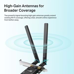 TP-Link ARCHER TX20E AX1800 WI-FI 6 Bluetooth 5.2 PCIE Adaptör