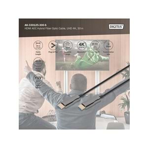 DIGITUS HDMI AOC Hybrid Fiber Optik Kablo 30m