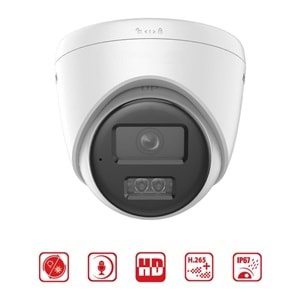 Hikvision DS-2CD1T47G2H-LIUF/SL (Dahili Mik) 4MP 2.8mm ColorVu 50mt -Sesli Alarm