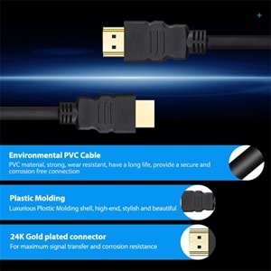 Sensei S-LN19050 19+1 4K 2.0V 60Hz Altın Uçlu HDMI Kablo (5m)