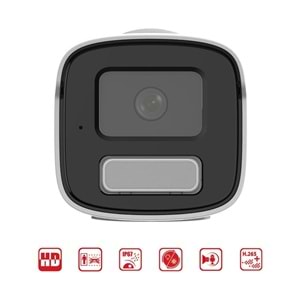 Hikvision DS-2CD1T43G2-LIUF/SL (Dahili Mik) 4MP 4mm A.Hibrit 50mt -Sesli Alarm