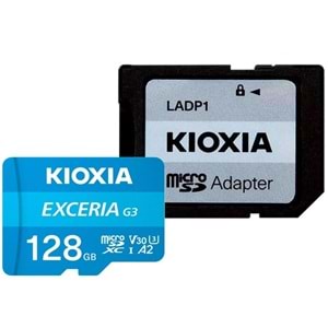 KIOXIA 128GB ExceriaG2 LMEX3L128GG2 A2 V30 4K CL10 160Mb/s MicroSD Kart Bellek (SD Adaptörlü)
