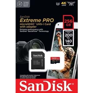 Sandisk SDSQXCD-256G-GN6MA 256GB Extreme Pro SDXC UHS-I A2 200MB/s MicroSD Card