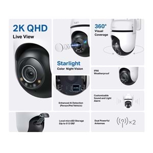 Tp-Link TAPO-C520WS Outdoor Pan/Tilt Security Wi-Fi Camera